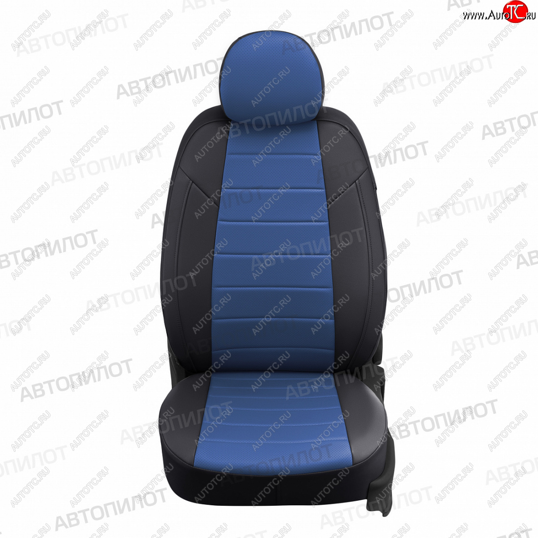 13 449 р. Чехлы сидений (экокожа) Автопилот  Changan CS35 Plus (2018-2024) (черный/синий)  с доставкой в г. Калуга