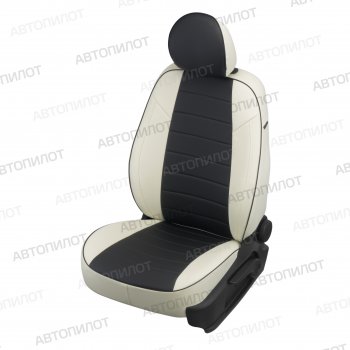 13 449 р. Чехлы сидений (экокожа) Автопилот  Changan CS35 Plus (2018-2024) (белый/черный)  с доставкой в г. Калуга. Увеличить фотографию 1