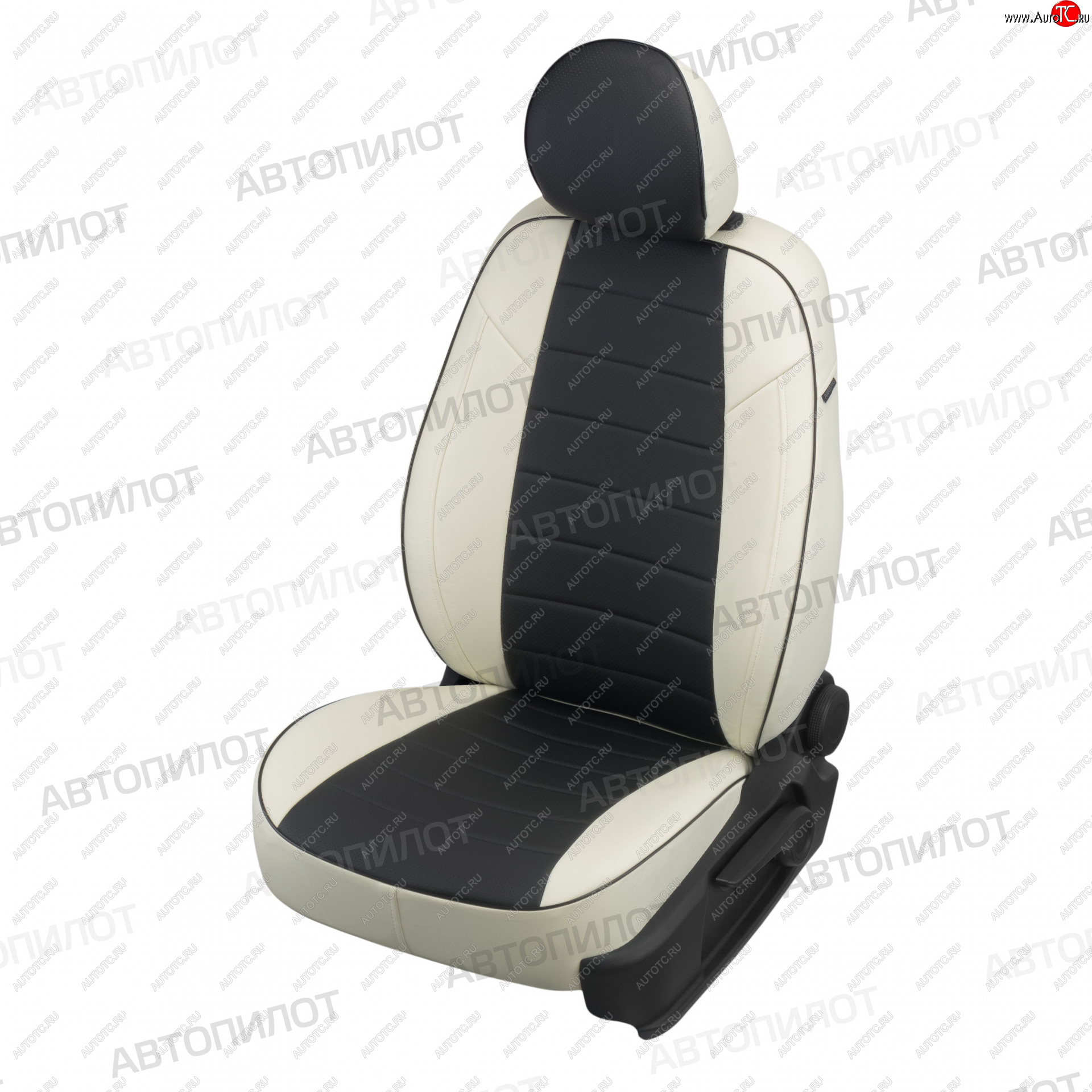 13 449 р. Чехлы сидений (экокожа) Автопилот  Changan CS35 Plus (2018-2024) (белый/черный)  с доставкой в г. Калуга