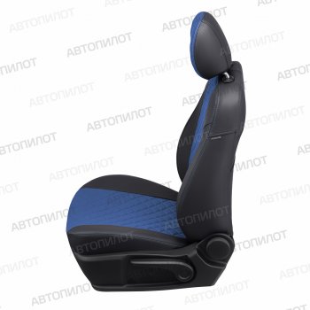 13 999 р. Чехлы сидений (экокожа) Автопилот Ромб  Changan CS35 Plus (2018-2024) (черный/синий)  с доставкой в г. Калуга. Увеличить фотографию 3
