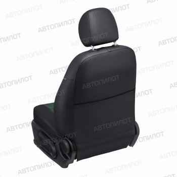 13 449 р. Чехлы сидений (экокожа) Автопилот  Chevrolet Aveo ( T200,  T250) (2002-2011) (черный/зеленый)  с доставкой в г. Калуга. Увеличить фотографию 5
