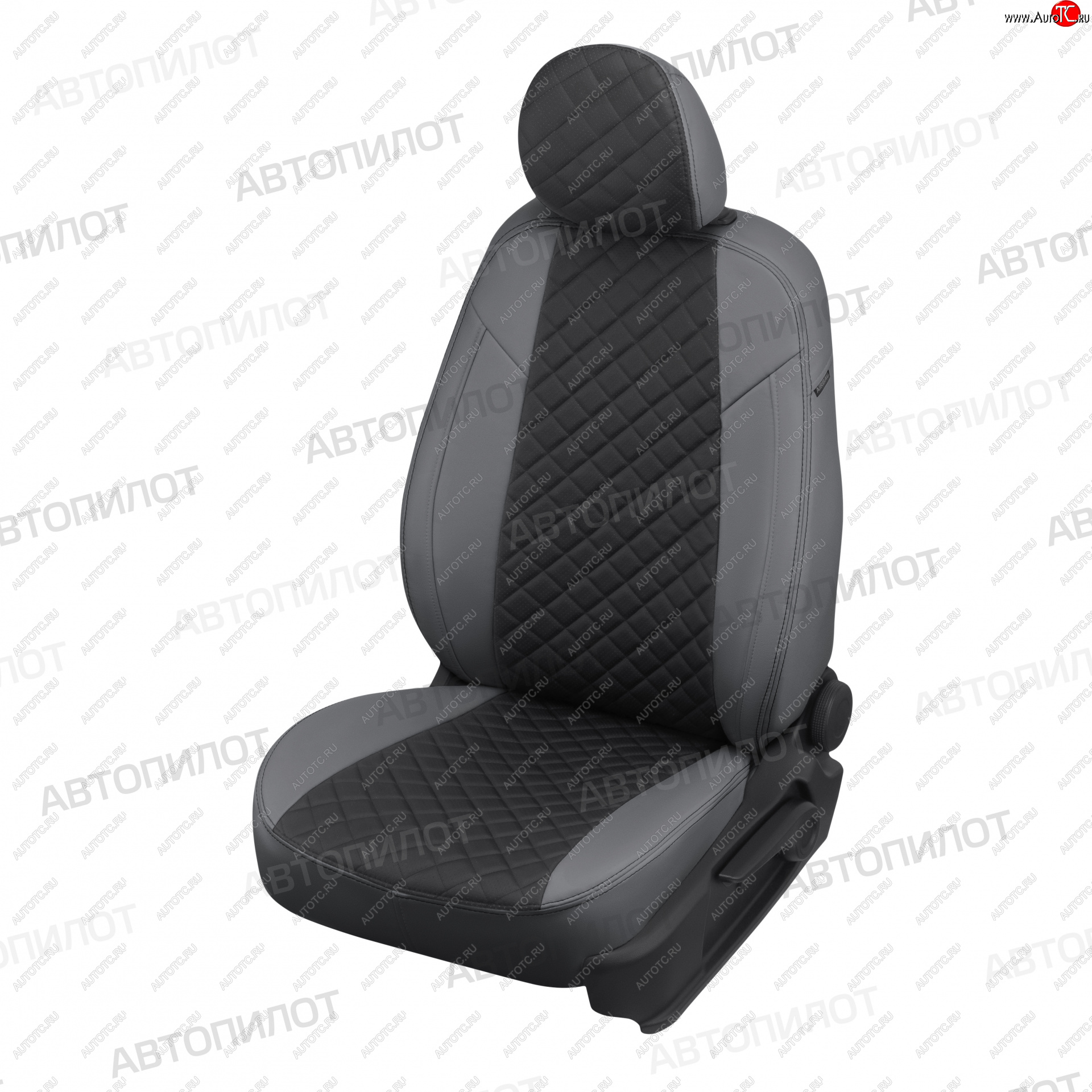 13 999 р. Чехлы сидений (экокожа, простая пасс. спинка) Автопилот Ромб  Chevrolet Orlando (2011-2018) (серый/черный)  с доставкой в г. Калуга