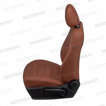 13 449 р. Чехлы сидений (экокожа/алькантара, 40/60) Автопилот  CITROEN C-elysee ( дорестайлинг,  рестайлинг) (2012-2024), Peugeot 301 (2012-2024) (коричневый)  с доставкой в г. Калуга. Увеличить фотографию 4