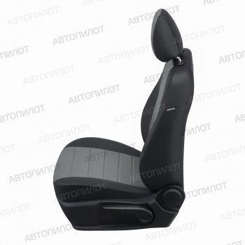 13 449 р. Чехлы сидений (экокожа/алькантара, сплошн.) Автопилот  CITROEN C-elysee ( дорестайлинг,  рестайлинг) (2012-2024), Peugeot 301 (2012-2024) (черный/серый)  с доставкой в г. Калуга. Увеличить фотографию 2