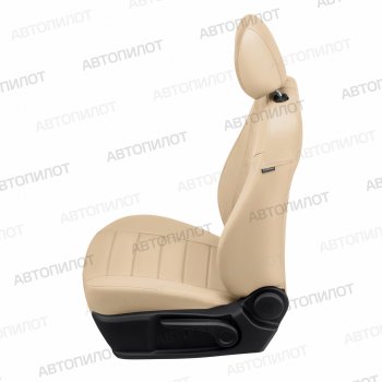 13 849 р. Чехлы сидений (экокожа/алькантара, сплошн.) Автопилот Peugeot 301 (2017-2024) (бежевый)  с доставкой в г. Калуга. Увеличить фотографию 4