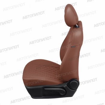 13 999 р. Чехлы сидений (экокожа) Автопилот Ромб  FAW Besturn X80 (2014-2019) (коричневый)  с доставкой в г. Калуга. Увеличить фотографию 2