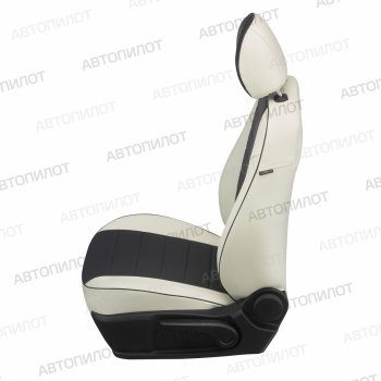 13 449 р. Чехлы сидений (экокожа) Автопилот  FAW Besturn X80 (2017-2024) (белый/черный)  с доставкой в г. Калуга. Увеличить фотографию 2
