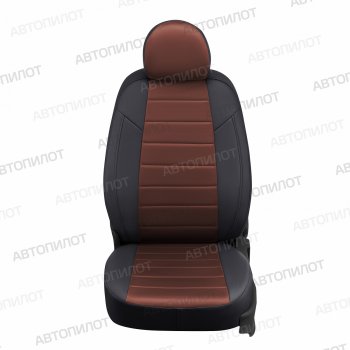 13 449 р. Чехлы сидений (экокожа/алькантара) Автопилот  FAW Besturn X80 (2017-2024) (черный/шоколад)  с доставкой в г. Калуга. Увеличить фотографию 2