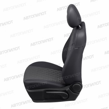 13 999 р. Чехлы сидений (экокожа) Автопилот Ромб  FAW Besturn X80 (2017-2024) (черный/темно-серый)  с доставкой в г. Калуга. Увеличить фотографию 4