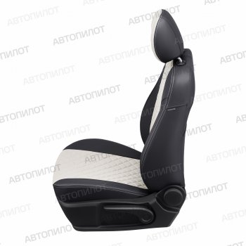 13 999 р. Чехлы сидений (экокожа) Автопилот Ромб  FAW Besturn X80 (2017-2024) (черный/белый)  с доставкой в г. Калуга. Увеличить фотографию 3