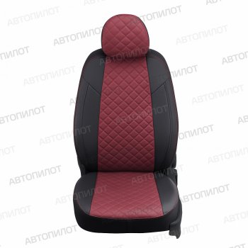13 999 р. Чехлы сидений (экокожа) Автопилот Ромб  FAW Besturn X80 (2017-2024) (черный/бордовый)  с доставкой в г. Калуга. Увеличить фотографию 2