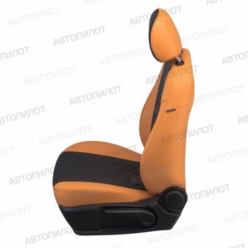 13 999 р. Чехлы сидений (экокожа) Автопилот Ромб  FAW Besturn X80 (2017-2024) (оранж/черный)  с доставкой в г. Калуга. Увеличить фотографию 3