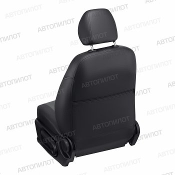 13 449 р. Чехлы сидений (экокожа/алькантара, Classic-40/60, прост. подг.) Автопилот  Fiat Albea  170 (2002-2012) (черный/серый)  с доставкой в г. Калуга. Увеличить фотографию 5