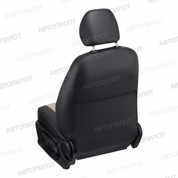 13 449 р. Чехлы сидений (экокожа/алькантара, Comfort-40/60, Г-подг.) Автопилот  Fiat Albea  170 (2002-2012) (черный/бежевый)  с доставкой в г. Калуга. Увеличить фотографию 5