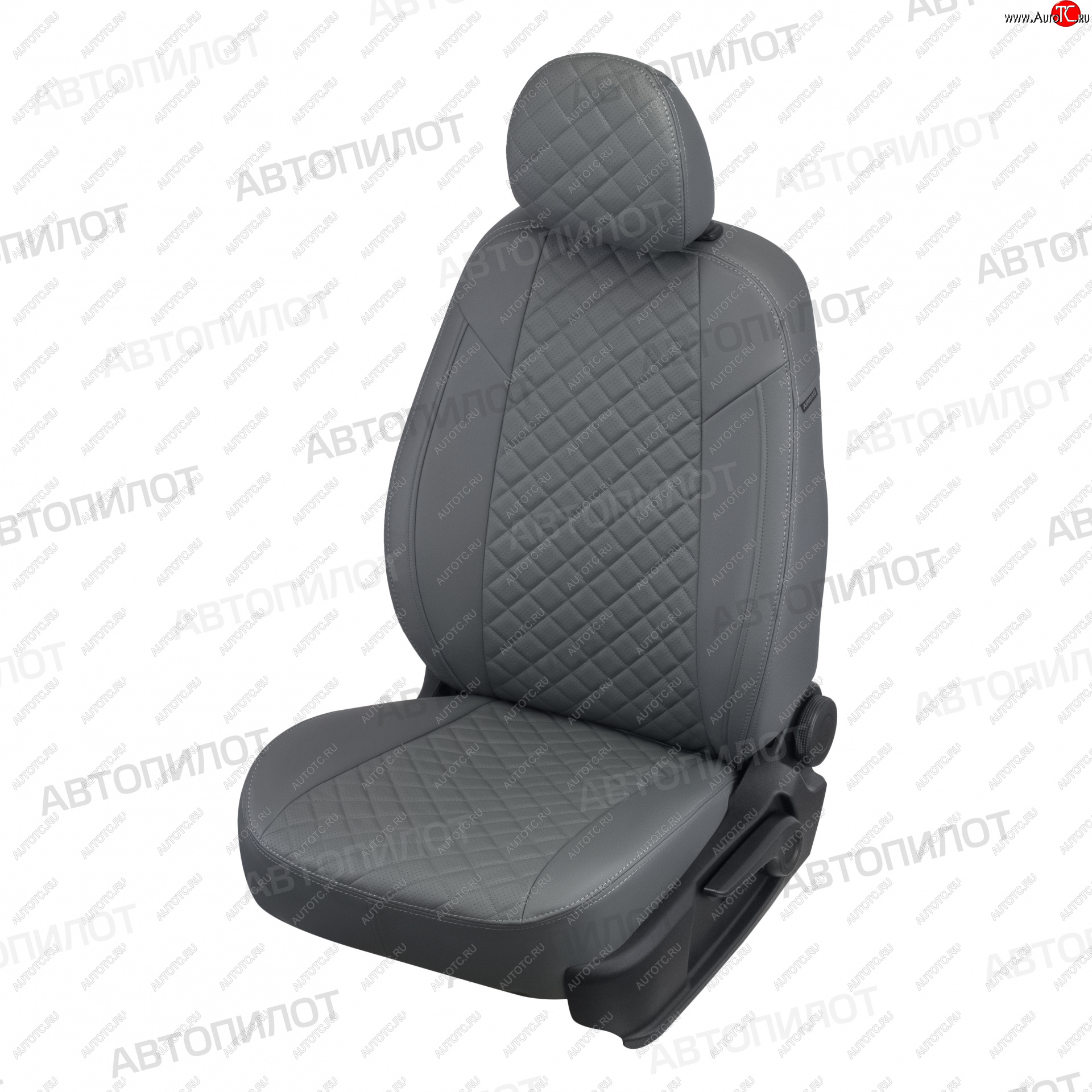 13 999 р. Чехлы сидений (экокожа) Автопилот Ромб  Ford EcoSport (2017-2024) (серый)  с доставкой в г. Калуга