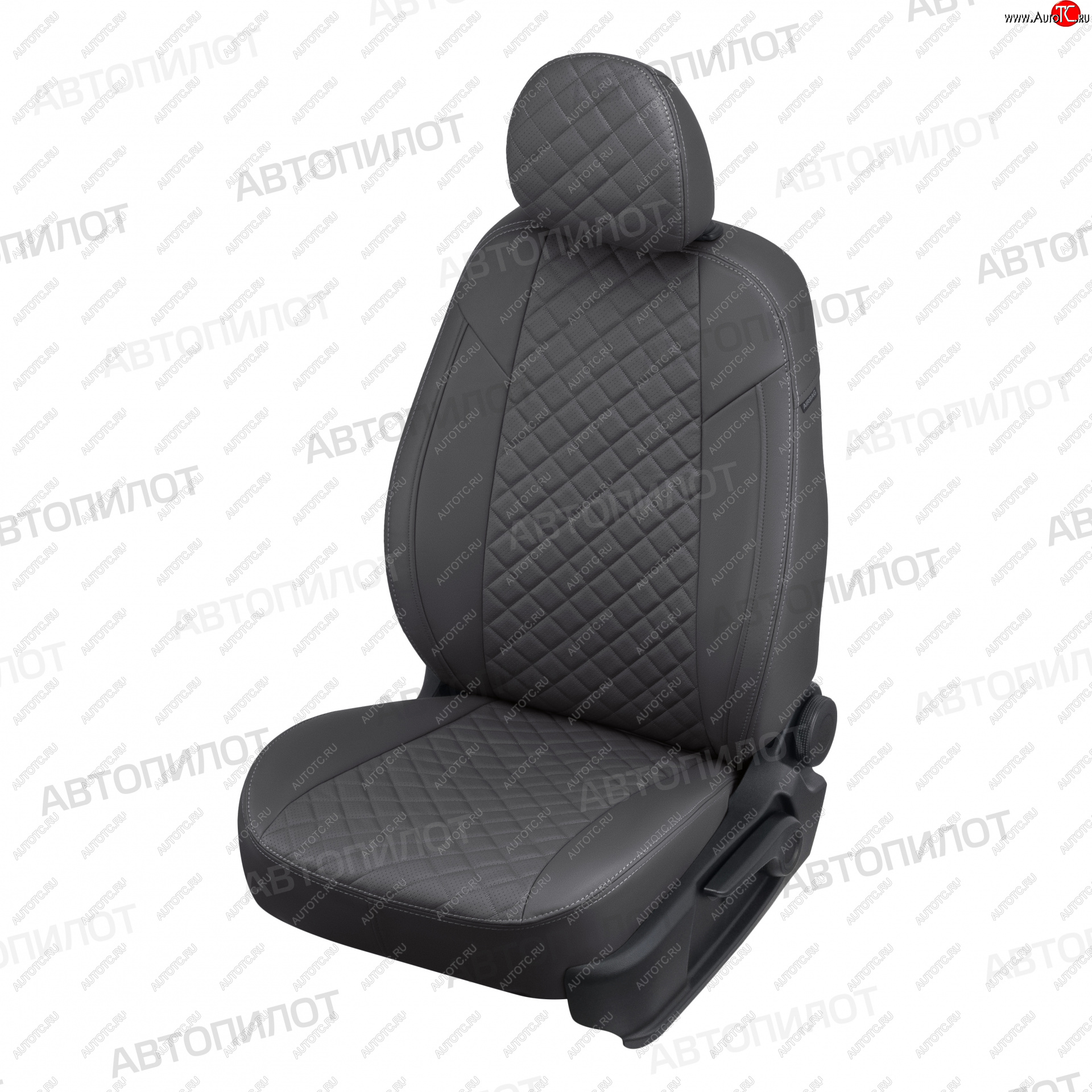 13 999 р. Чехлы сидений (экокожа) Автопилот Ромб  Ford EcoSport (2017-2024) (темно-серый)  с доставкой в г. Калуга