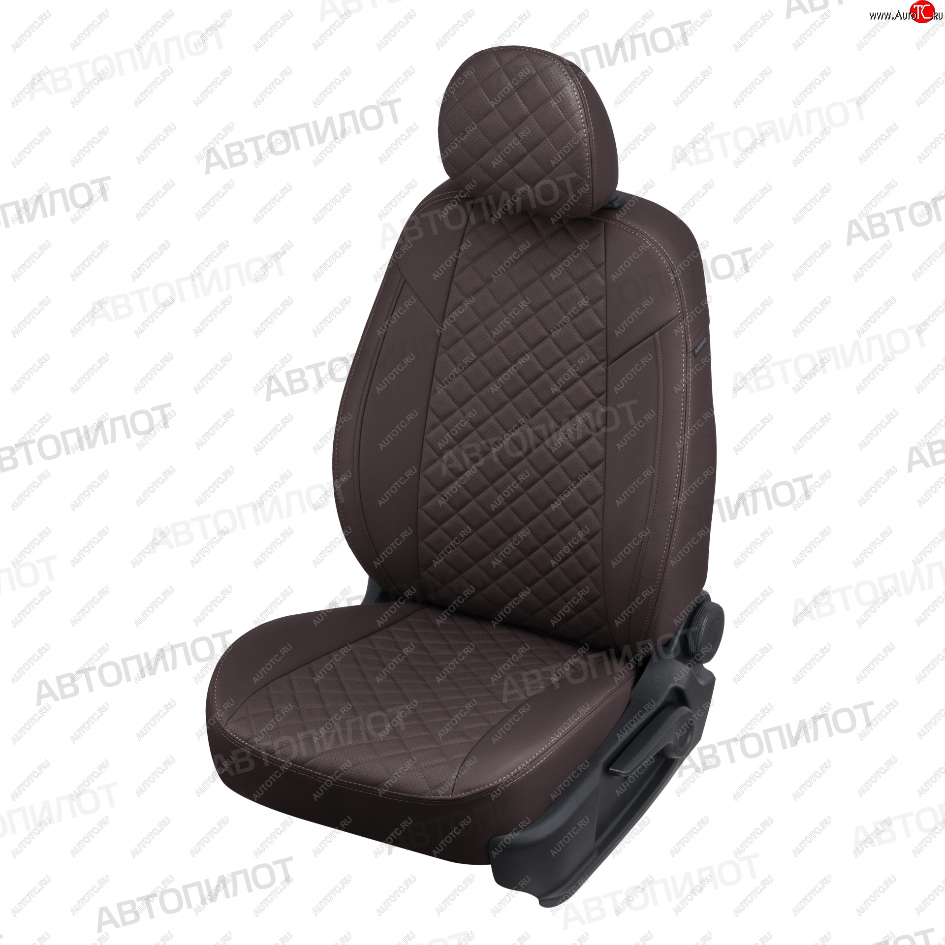 13 999 р. Чехлы сидений (экокожа) Автопилот Ромб  Ford EcoSport (2017-2024) (шоколад)  с доставкой в г. Калуга