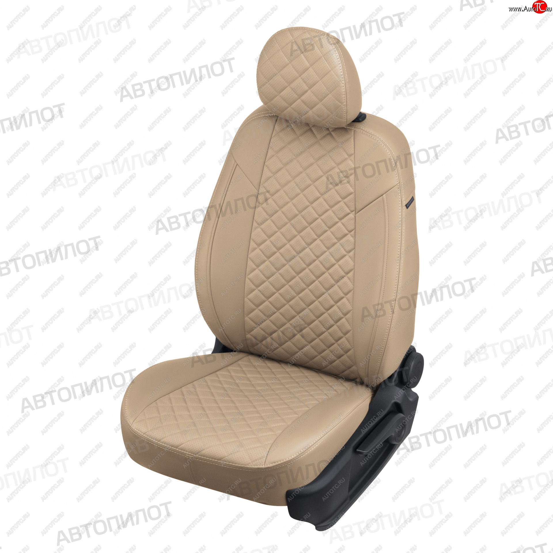 13 999 р. Чехлы сидений (экокожа) Автопилот Ромб  Ford S-Max  2 (2015-2024) (темно-бежевый)  с доставкой в г. Калуга
