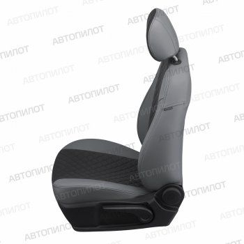 13 999 р. Чехлы сидений (экокожа) Автопилот Ромб  Ford S-Max  2 (2015-2024) (серый/черный)  с доставкой в г. Калуга. Увеличить фотографию 2