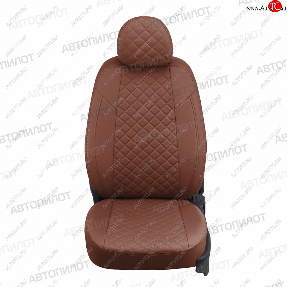 13 999 р. Чехлы сидений (экокожа) Автопилот Ромб  Honda Accord  8 седан CU (2008-2013) (коричневый)  с доставкой в г. Калуга
