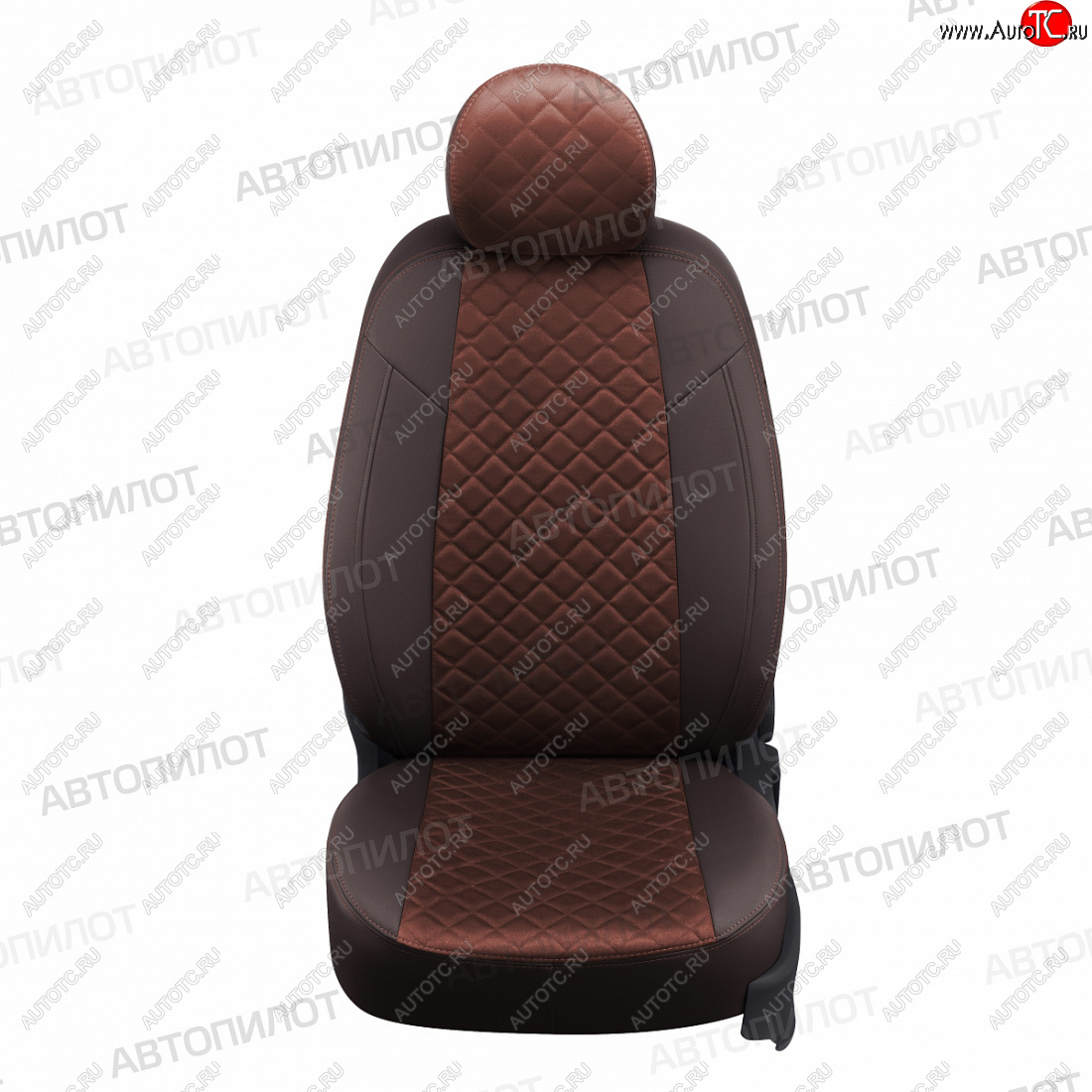 13 999 р. Чехлы сидений (экокожа/алькантара) Автопилот Ромб  Honda Civic  9 (2011-2016) (шоколад)  с доставкой в г. Калуга