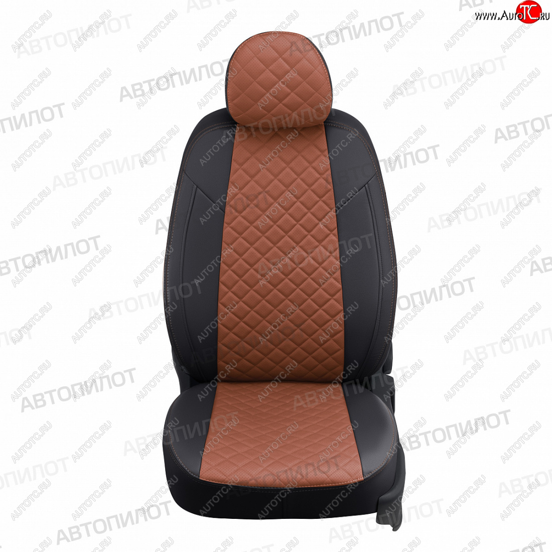 7 799 р. Чехлы сидений (экокожа) Автопилот Ромб  Honda CR-V  RM1,RM3,RM4 (2012-2018) (черный/коричневый)  с доставкой в г. Калуга