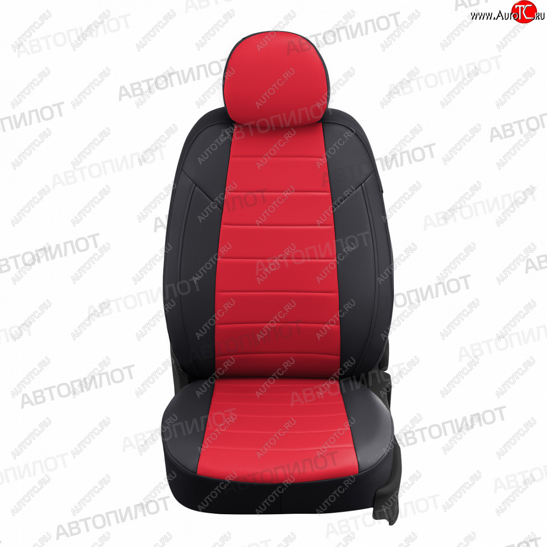 20 999 р. Чехлы сидений (экокожа, 8 мест) Автопилот  Honda Pilot  YF4 (2008-2015) (черный/красный)  с доставкой в г. Калуга