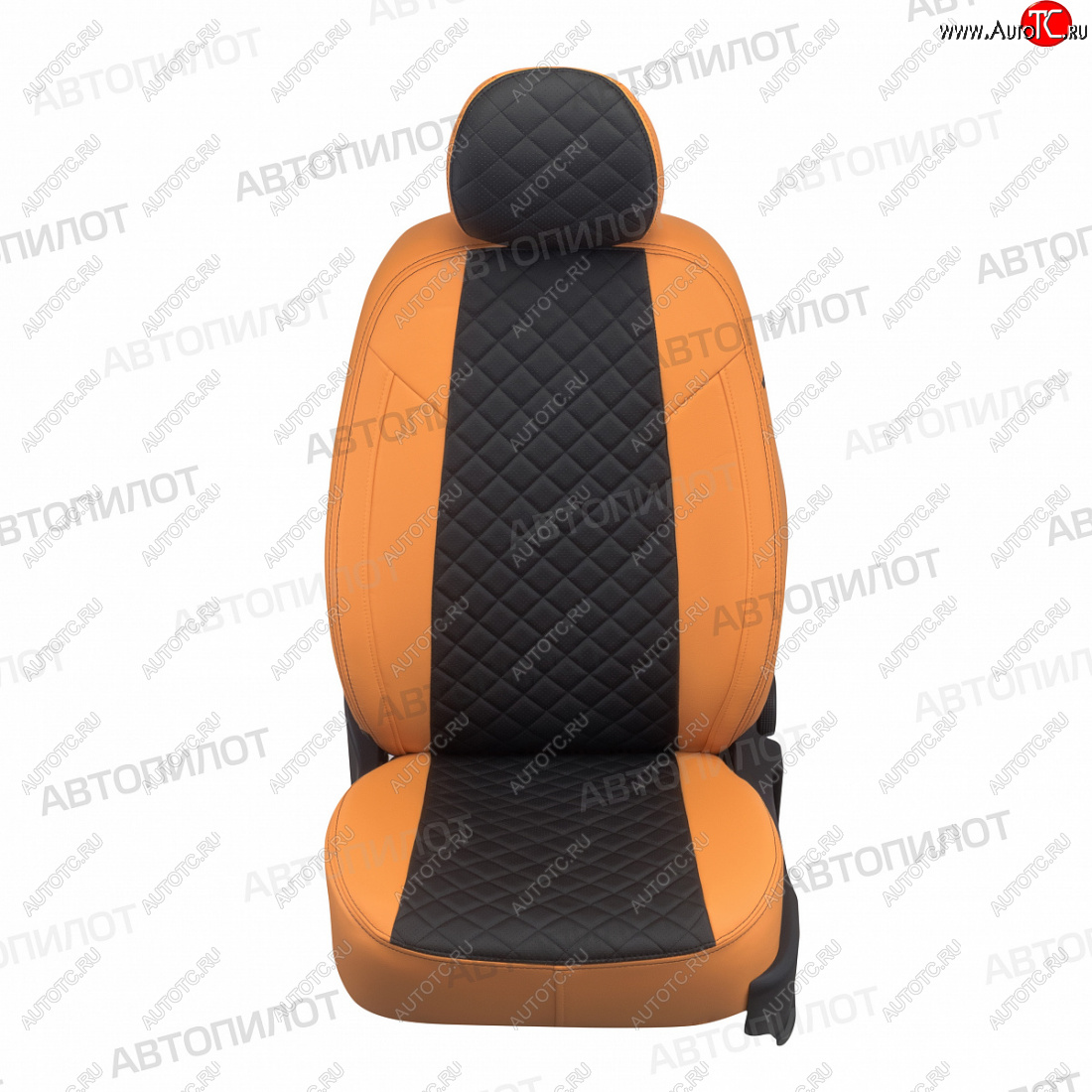 13 999 р. Чехлы сидений (экокожа) Автопилот Ромб  Hyundai Elantra ( XD,  XD2) (2000-2010) (оранж/черный)  с доставкой в г. Калуга