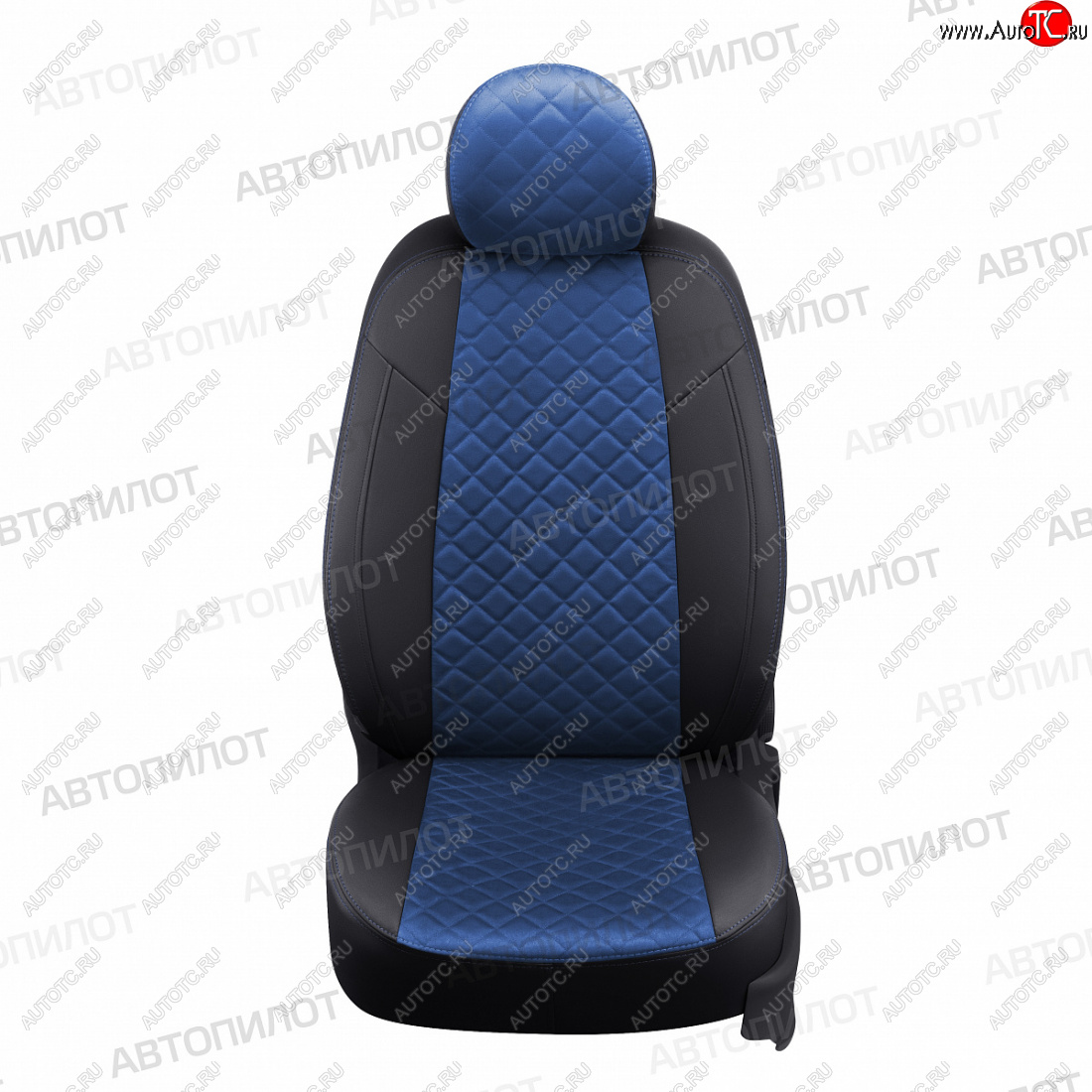 7 799 р. Чехлы сидений (экокожа/алькантара) Автопилот Ромб  Hyundai Elantra  MD (2010-2016) (черный/синий)  с доставкой в г. Калуга