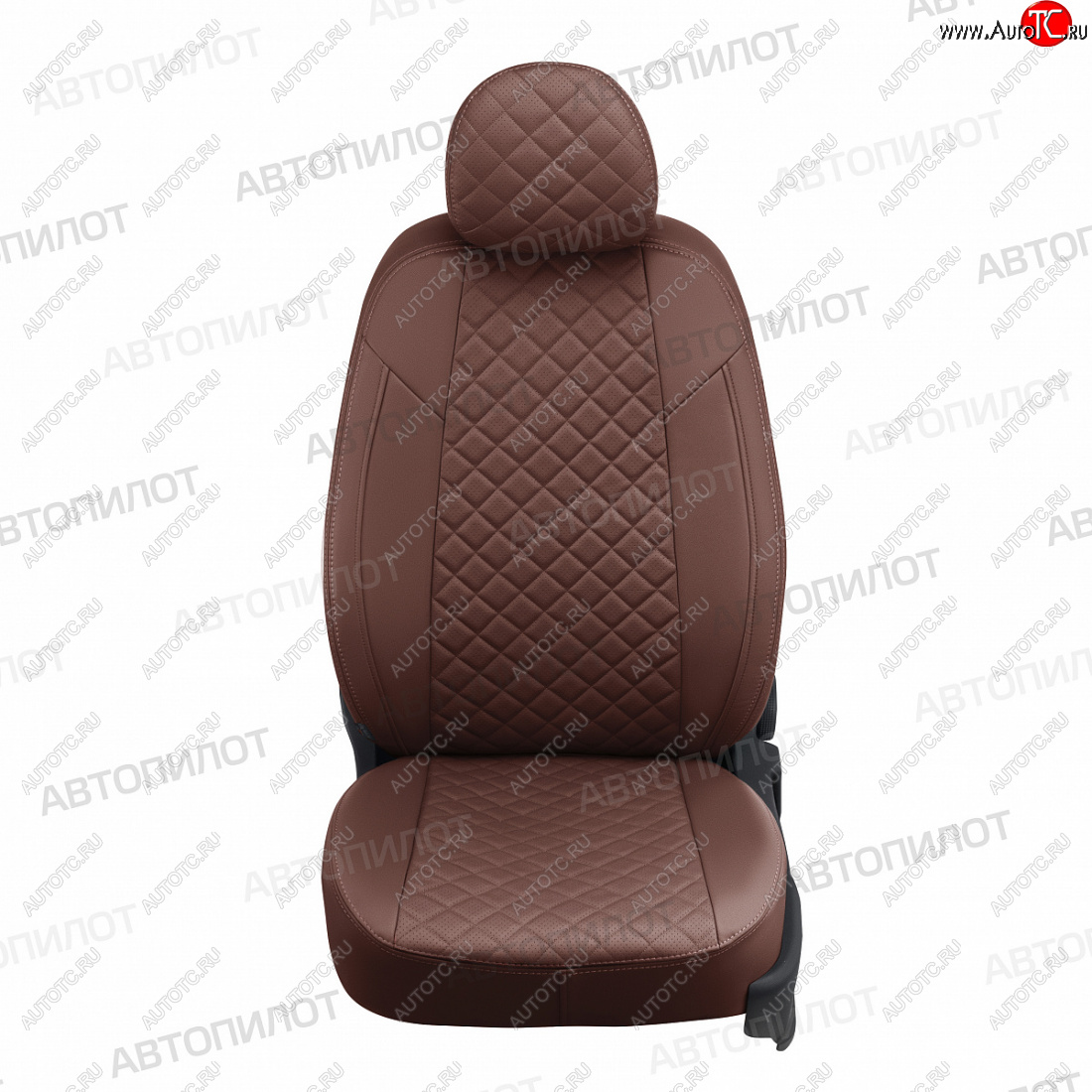 7 799 р. Чехлы сидений (экокожа) Автопилот Ромб  Hyundai Elantra  AD (2016-2020) (темно-коричневый)  с доставкой в г. Калуга