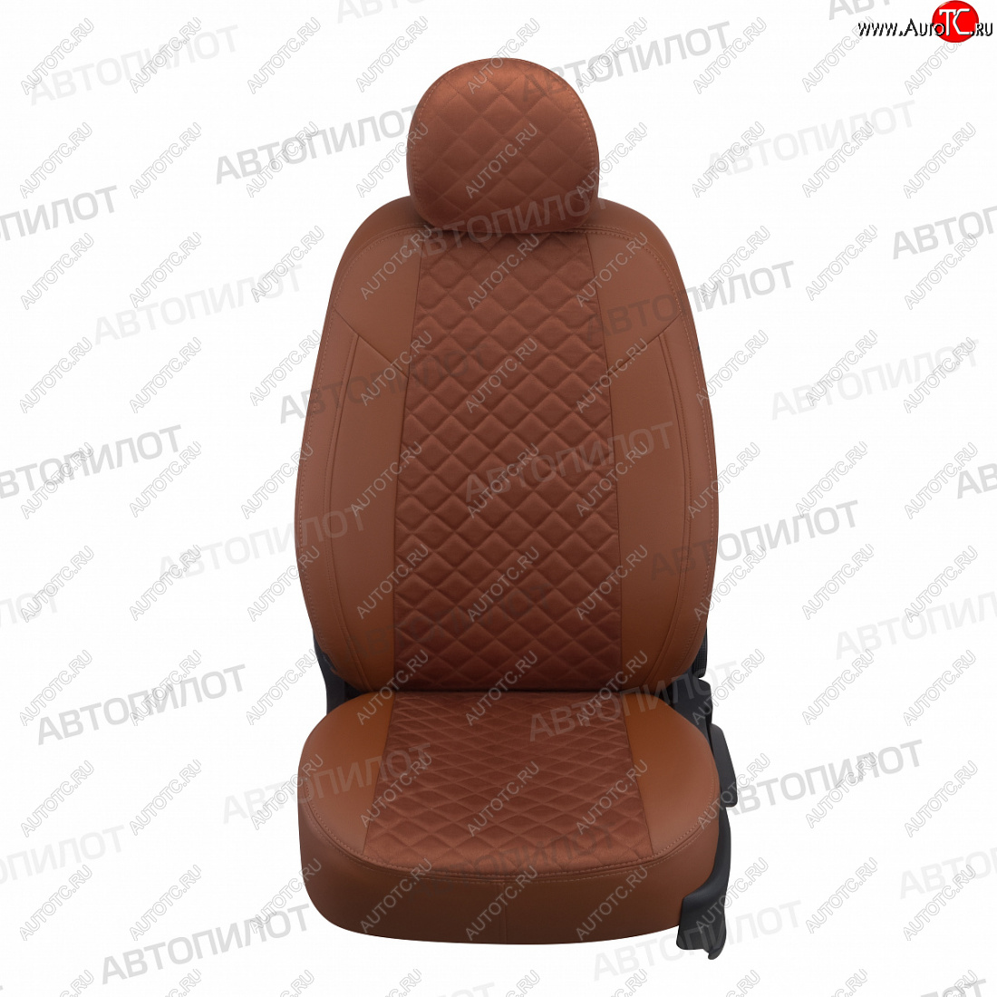 7 799 р. Чехлы сидений (экокожа/алькантара) Автопилот Ромб  Hyundai Elantra  AD (2016-2020) (коричневый)  с доставкой в г. Калуга