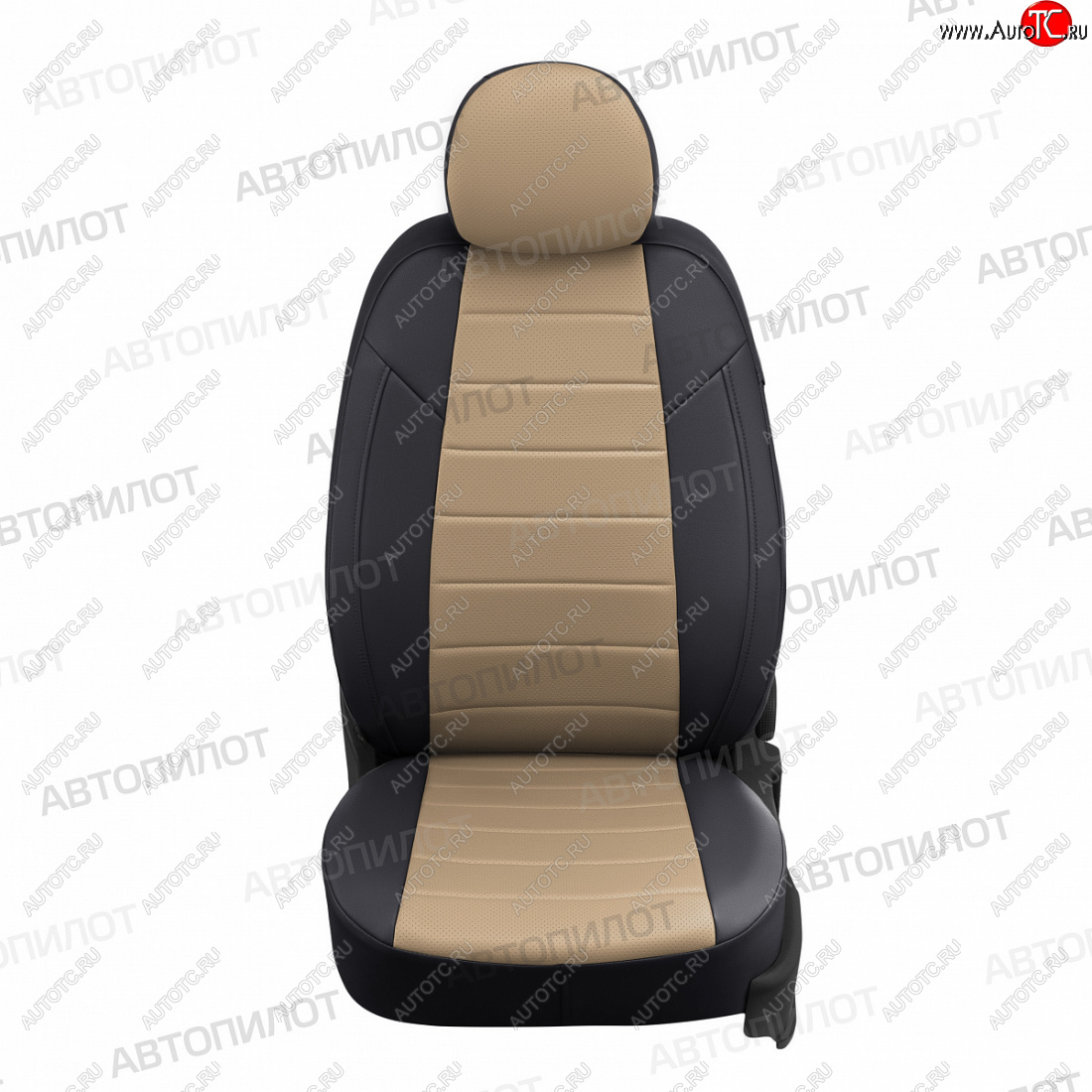 13 449 р. Чехлы сидений (экокожа, сплошное заднее сиденье) Автопилот  Hyundai Getz  TB (2002-2010) (черный/темно-бежевый)  с доставкой в г. Калуга