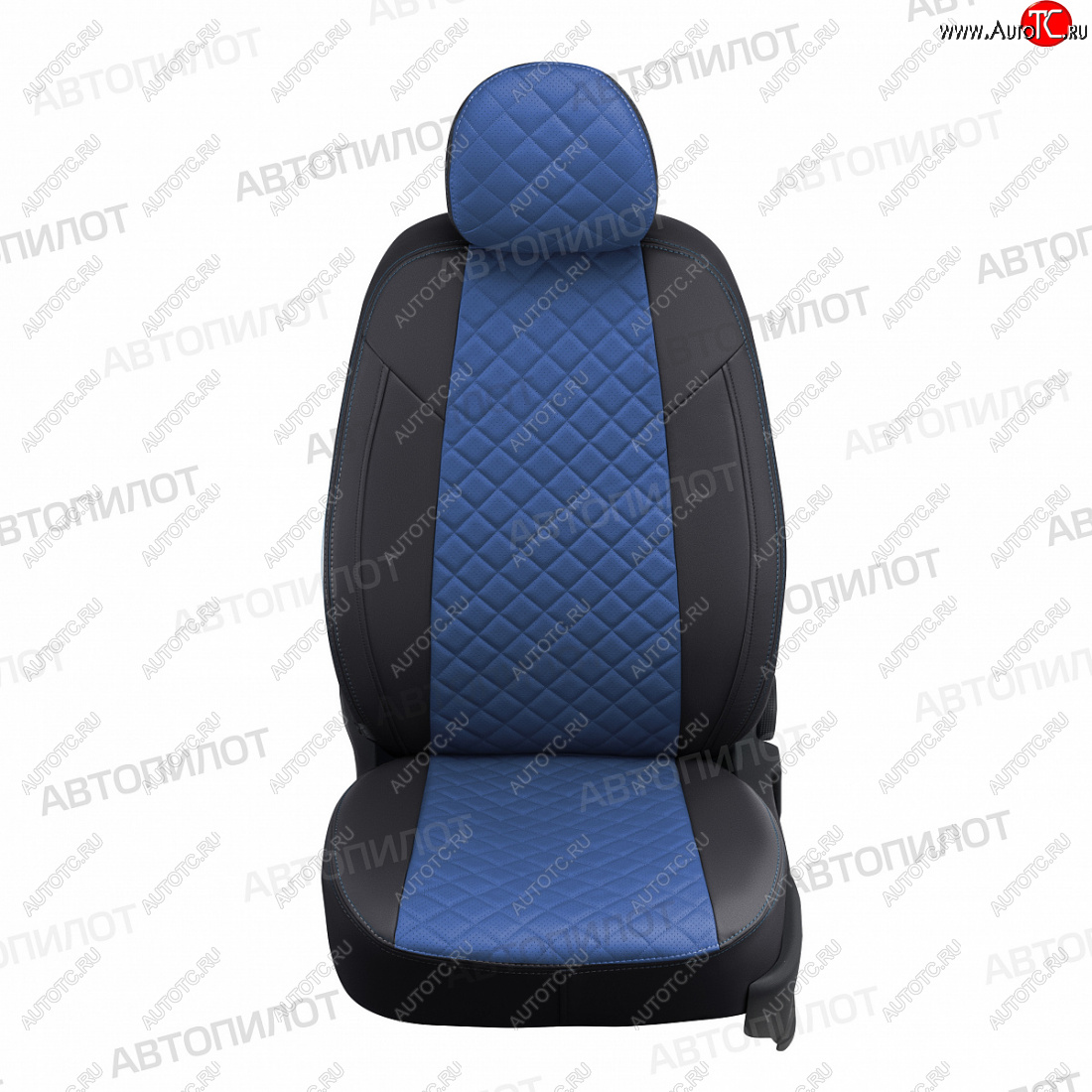 7 799 р. Чехлы сидений (экокожа) Автопилот Ромб  Hyundai IX35  1 LM (2009-2018) (черный/синий)  с доставкой в г. Калуга