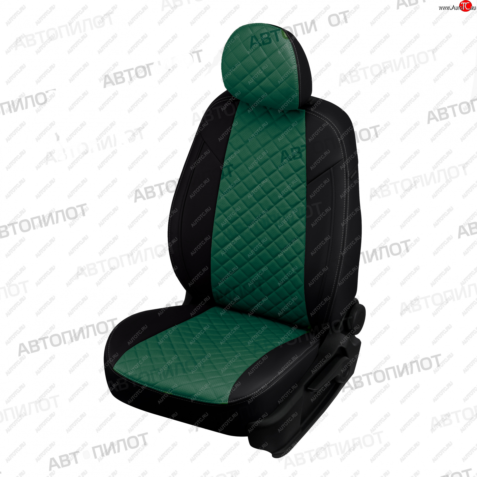 10 699 р. Чехлы сидений (экокожа) Автопилот Ромб Hyundai Matrix 1 FC дорестайлинг (2001-2005) (черный/зеленый)  с доставкой в г. Калуга