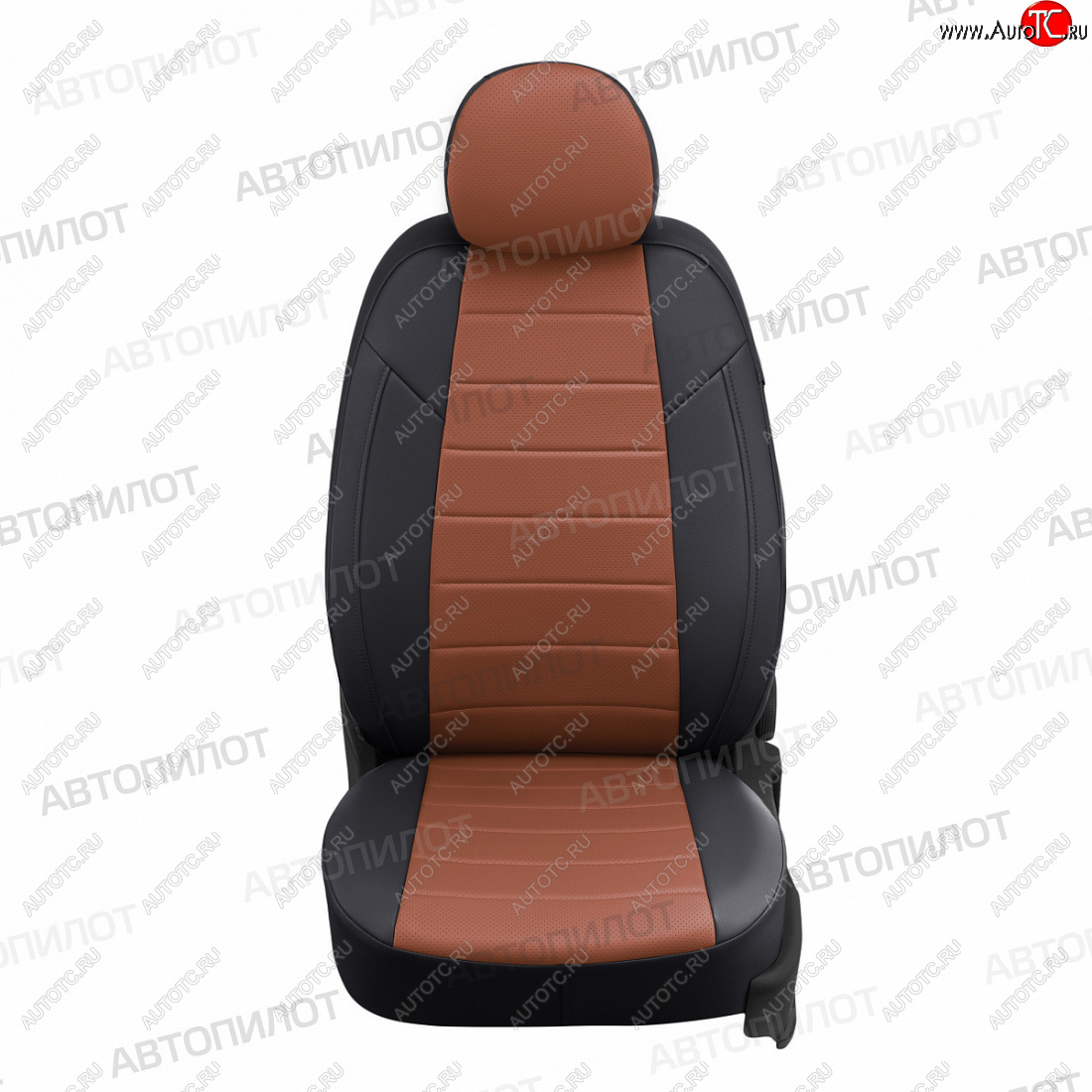 13 449 р. Чехлы сидений (экокожа, сплош) Автопилот  Hyundai Solaris  2 (2017-2022) (черный/коричневый)  с доставкой в г. Калуга