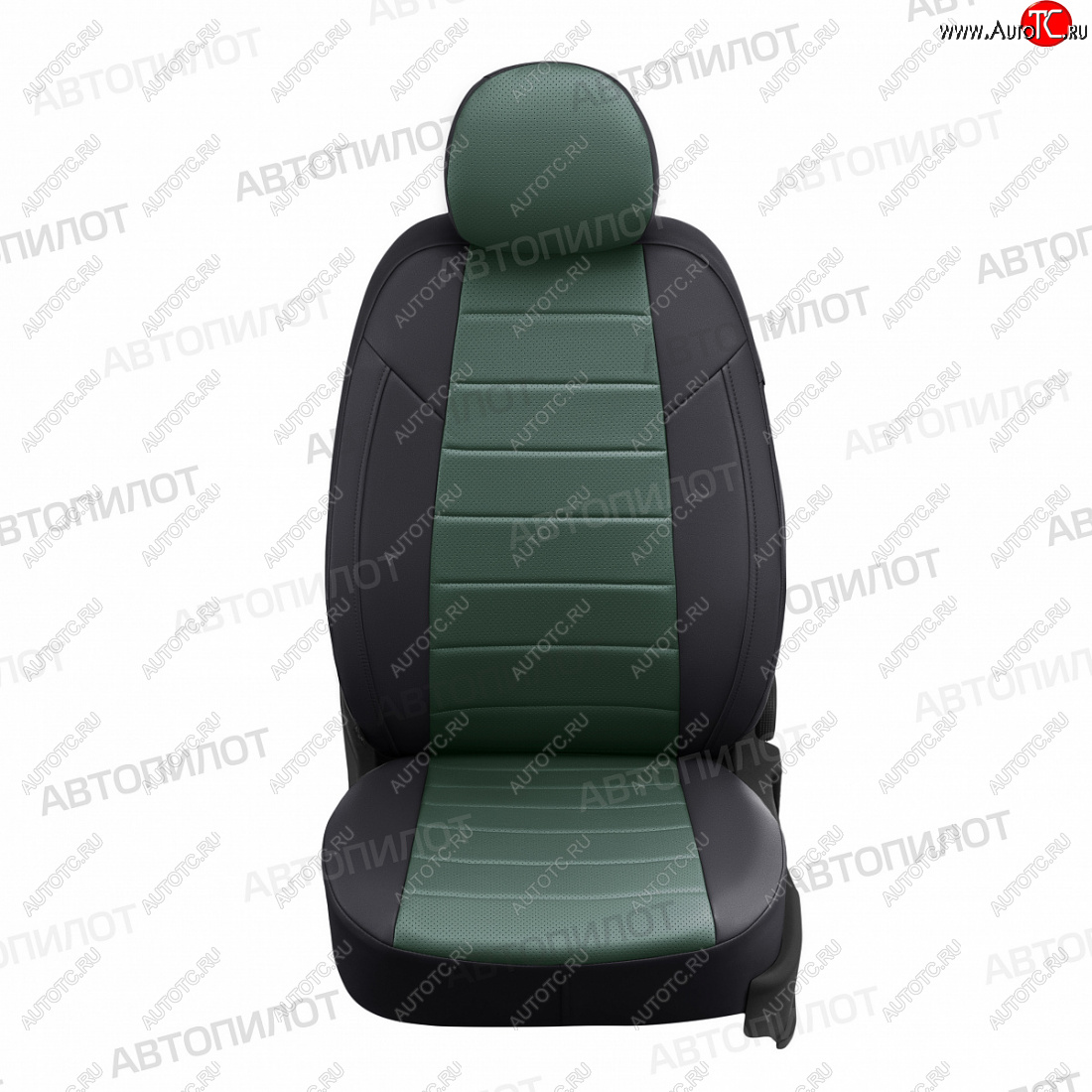 13 449 р. Чехлы сидений (экокожа) Автопилот  Hyundai Sonata  DN8 (2019-2024) (черный/зеленый)  с доставкой в г. Калуга