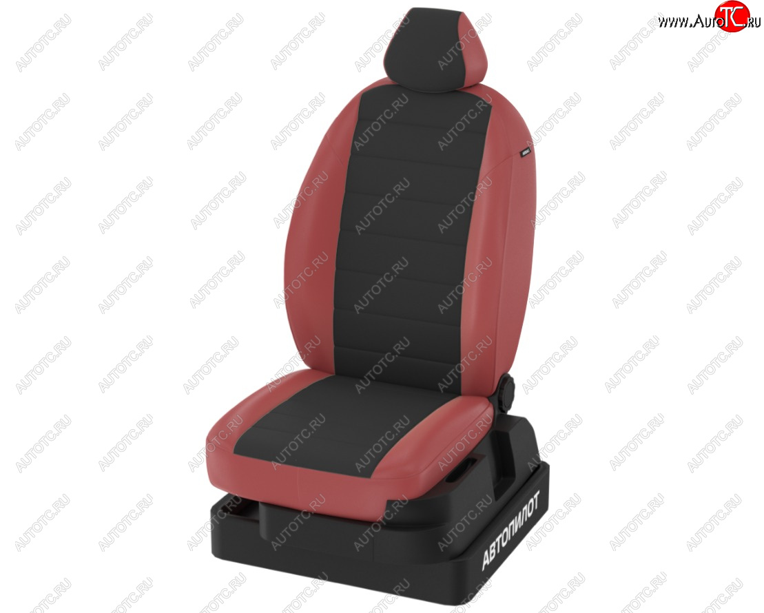9 649 р. Чехлы сидений (экокожа) Автопилот  KIA Sportage  3 SL (2010-2016) (бордовый/черный)  с доставкой в г. Калуга