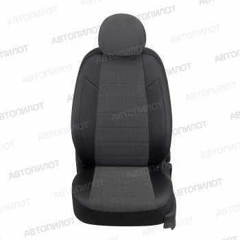 Чехлы сидений (экокожа/велюр, Sport, без з.подл) Автопилот Volkswagen Polo Mk6 лифтбек (2020-2022)  (черный/федерер)
