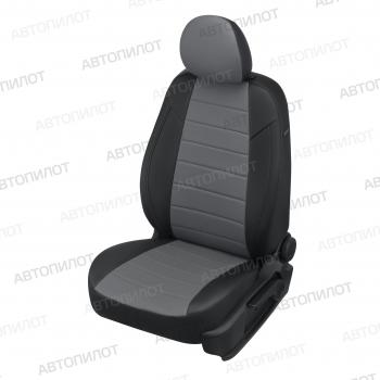 14 249 р. Чехлы на сиденья Экокожа (к. Comfort Luxe экокожа) Автопилот  Уаз Патриот ( 23632,  3163 5 дв.) (2016-2024) 2-ой рестайлинг пикап, 2-ой рестайлинг (черный/серый)  с доставкой в г. Калуга. Увеличить фотографию 1