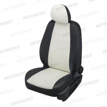 14 249 р. Чехлы на сиденья Экокожа (к. Comfort Luxe экокожа) Автопилот  Уаз Патриот ( 23632,  3163 5 дв.) (2016-2024) 2-ой рестайлинг пикап, 2-ой рестайлинг (черный/белый)  с доставкой в г. Калуга. Увеличить фотографию 1