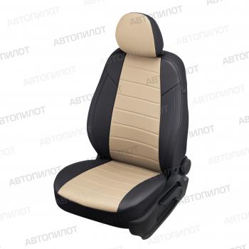 14 249 р. Чехлы на сиденья Экокожа (к. Comfort Luxe экокожа) Автопилот  Уаз Патриот ( 23632,  3163 5 дв.) (2016-2024) 2-ой рестайлинг пикап, 2-ой рестайлинг (черный/бежевый)  с доставкой в г. Калуга. Увеличить фотографию 1