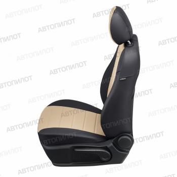 14 249 р. Чехлы на сиденья Экокожа (к. Comfort Luxe экокожа) Автопилот  Уаз Патриот ( 23632,  3163 5 дв.) (2016-2024) 2-ой рестайлинг пикап, 2-ой рестайлинг (черный/бежевый)  с доставкой в г. Калуга. Увеличить фотографию 3