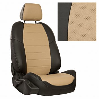 14 249 р. Чехлы на сиденья Экокожа (к. Comfort Luxe экокожа) Автопилот  Уаз Патриот ( 23632,  3163 5 дв.) (2016-2024) 2-ой рестайлинг пикап, 2-ой рестайлинг (черный/бежевый)  с доставкой в г. Калуга. Увеличить фотографию 2