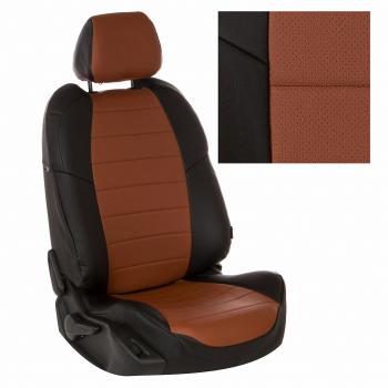 14 249 р. Чехлы на сиденья Экокожа (к. Comfort Luxe экокожа) Автопилот  Уаз Патриот ( 23632,  3163 5 дв.) (2016-2024) 2-ой рестайлинг пикап, 2-ой рестайлинг (черный/коричневый)  с доставкой в г. Калуга. Увеличить фотографию 2