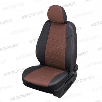 14 249 р. Чехлы на сиденья Экокожа (к. Comfort Luxe экокожа) Автопилот  Уаз Патриот ( 23632,  3163 5 дв.) (2016-2024) 2-ой рестайлинг пикап, 2-ой рестайлинг (черный/темно-коричневый)  с доставкой в г. Калуга. Увеличить фотографию 1