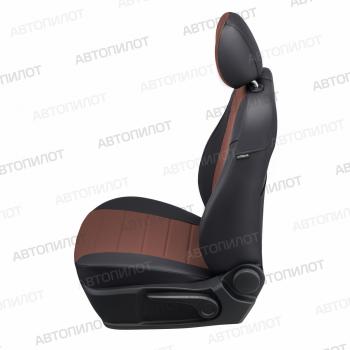 14 249 р. Чехлы на сиденья Экокожа (к. Comfort Luxe экокожа) Автопилот  Уаз Патриот ( 23632,  3163 5 дв.) (2016-2024) 2-ой рестайлинг пикап, 2-ой рестайлинг (черный/темно-коричневый)  с доставкой в г. Калуга. Увеличить фотографию 3