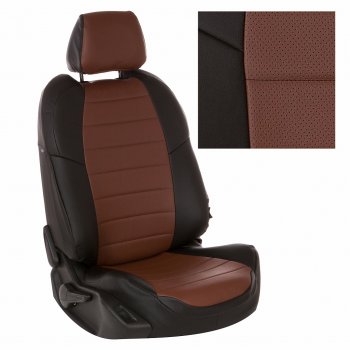 14 249 р. Чехлы на сиденья Экокожа (к. Comfort Luxe экокожа) Автопилот  Уаз Патриот ( 23632,  3163 5 дв.) (2016-2024) 2-ой рестайлинг пикап, 2-ой рестайлинг (черный/темно-коричневый)  с доставкой в г. Калуга. Увеличить фотографию 2