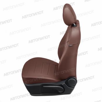 14 249 р. Чехлы на сиденья Экокожа (к. Comfort Luxe экокожа) Автопилот  Уаз Патриот ( 23632,  3163 5 дв.) (2016-2024) 2-ой рестайлинг пикап, 2-ой рестайлинг (темно-коричневая)  с доставкой в г. Калуга. Увеличить фотографию 4