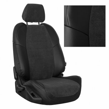 14 249 р. Чехлы на сиденья Велюр (к. Comfort Luxe экокожа) Автопилот Уаз Патриот 3163 5 дв. 2-ой рестайлинг (2017-2024) (черный)  с доставкой в г. Калуга. Увеличить фотографию 2