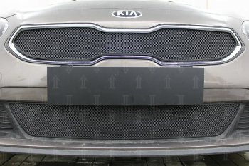 3 099 р. Защитная сетка в бампер (низ, ячейка 3х7 мм) Alfeco Стандарт KIA Ceed 3 CD универсал (2018-2024) (Чёрная)  с доставкой в г. Калуга. Увеличить фотографию 2